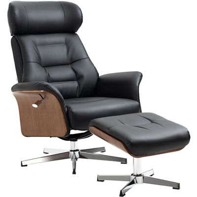 HOMCOM Fauteuil Relax avec Repose-Pied, Fauteuil de Relaxation avec Dossier inclinable, pivotant 360°, têtière réglable et Assise rembourrée Confortable, jusqu'à 150 Kg, pour Salon, Chambre, Noir - Publicité HOMCOM Fauteuil Relax avec Repose-Pied, Fauteuil de Relaxation avec Dossier inclinable, pivotant 360°, têtière réglable et Assise rembourrée Confortable, jusqu'à 150 Kg, pour Salon, Chambre, Noir - Publicité