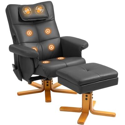 HOMCOM Fauteuil massant avec Repose-Pied Fauteuil Relax Salon Dossier inclinable jusqu'à 135°, Coffre de Rangement, appuie-tête et télécommande revêtement synthétique Noir - Publicité HOMCOM Fauteuil massant avec Repose-Pied Fauteuil Relax Salon Dossier inclinable jusqu'à 135°, Coffre de Rangement, appuie-tête et télécommande revêtement synthétique Noir - Publicité