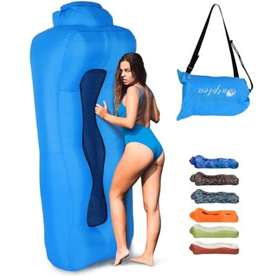 Outplea Hamac Gonflable avec Sac, Portable Canapé Gonflable Eau et Terre, Air Sofa Pouf Gonflable Exterieur pour Jardin Camping Plage Voyager, Bleu - Publicité Outplea Hamac Gonflable avec Sac, Portable Canapé Gonflable Eau et Terre, Air Sofa Pouf Gonflable Exterieur pour Jardin Camping Plage Voyager, Bleu - Publicité