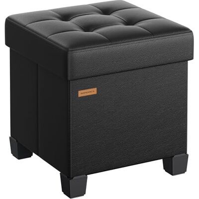 SONGMICS Banc de Rangement, Coffre avec Pieds, 38 x 38 x 40 cm, Pouf, Repose-Pieds, 37 L, PVC, pour Salon, Entrée, Noir d’Encre LSF0512B02 - Publicité SONGMICS Banc de Rangement, Coffre avec Pieds, 38 x 38 x 40 cm, Pouf, Repose-Pieds, 37 L, PVC, pour Salon, Entrée, Noir d’Encre LSF0512B02 - Publicité