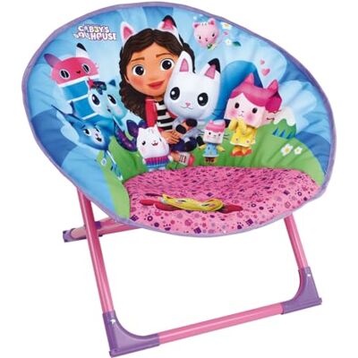 Fun House 713598 Gabby ET LA Maison Magique Siège Lune Pliable Fauteuil H.47 X L.54 X P.42 CM pour Enfant, Rose - Publicité Fun House 713598 Gabby ET LA Maison Magique Siège Lune Pliable Fauteuil H.47 X L.54 X P.42 CM pour Enfant, Rose - Publicité