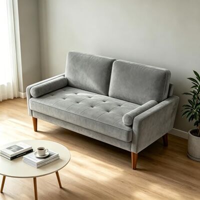 Vesgantti Canapé 2 Places 121 cm, Petit Canapé Compact en Velours, Loveseat Moderne avec Accoudoirs, Assise à Ressorts et Mousse Haute Résilience, Canapé Salon Chambre Studio, Grayish Green - Publicité Vesgantti Canapé 2 Places 121 cm, Petit Canapé Compact en Velours, Loveseat Moderne avec Accoudoirs, Assise à Ressorts et Mousse Haute Résilience, Canapé Salon Chambre Studio, Grayish Green - Publicité