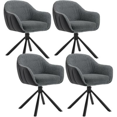 WOLTU Chaise Pivotante, Lot de 4 Salle à Manger, Cuisine, Style Scandinave Fauteuil Rembourré Pieds en Métal Chenille Gris Foncé + Simili Cuir Anthracite EZS04dgr-4 - Publicité WOLTU Chaise Pivotante, Lot de 4 Salle à Manger, Cuisine, Style Scandinave Fauteuil Rembourré Pieds en Métal Chenille Gris Foncé + Simili Cuir Anthracite EZS04dgr-4 - Publicité