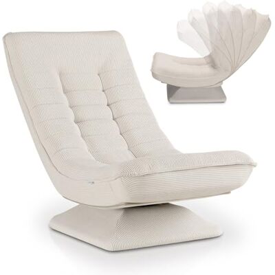 Juskys Fauteuil Relax Korsika Ergonomique et pivotant à 360°, Pliable avec Rembourrage à 5 Couches Fauteuil en Velours Confortable pour Salon Beige - Publicité Juskys Fauteuil Relax Korsika Ergonomique et pivotant à 360°, Pliable avec Rembourrage à 5 Couches Fauteuil en Velours Confortable pour Salon Beige - Publicité