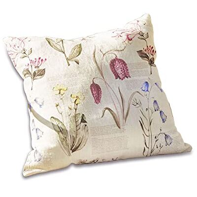 Loberon Fournier Housse de Coussin Tissu en Lin Naturel Imprimé Floral très Fin, Multicolore - Publicité Loberon Fournier Housse de Coussin Tissu en Lin Naturel Imprimé Floral très Fin, Multicolore - Publicité