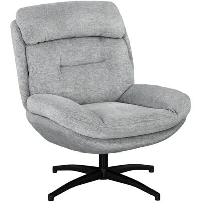HOMCOM Fauteuil pivotant Fauteuil de détente avec assise large, accoudoirs intégrés, rembourré Fauteuil de détente avec aspect chenille hydrofuge, pieds en acier, pour le salon, gris - Publicité HOMCOM Fauteuil pivotant Fauteuil de détente avec assise large, accoudoirs intégrés, rembourré Fauteuil de détente avec aspect chenille hydrofuge, pieds en acier, pour le salon, gris - Publicité