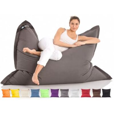 LAZY BAG Pouf géant XXL 180 x 140 cm, 400L Chaise Confortable pour intérieur et extérieur, Salon, Balcon et Jardin (Nylon, Gris foncé) - Publicité LAZY BAG Pouf géant XXL 180 x 140 cm, 400L Chaise Confortable pour intérieur et extérieur, Salon, Balcon et Jardin (Nylon, Gris foncé) - Publicité