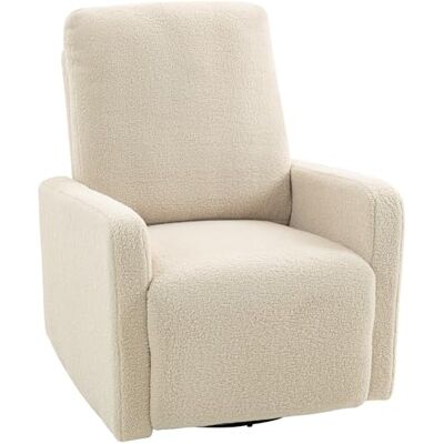 HOMCOM Fauteuil inclinable, Fauteuil de Relaxation en Tissu Bouclette avec Repose-Pieds, pivotant à 360° et basculant, siège avec Dossier et accoudoirs rembourré, pour Salon Bureau Home cinéma, Beige - Publicité HOMCOM Fauteuil inclinable, Fauteuil de Relaxation en Tissu Bouclette avec Repose-Pieds, pivotant à 360° et basculant, siège avec Dossier et accoudoirs rembourré, pour Salon Bureau Home cinéma, Beige - Publicité