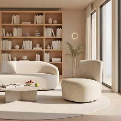 Weber Fauteuil pivotant de Salon JOYA, Beige - Publicité Weber Fauteuil pivotant de Salon JOYA, Beige - Publicité