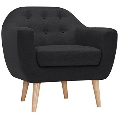 Menzzo Savoy Fauteuil Scandinave, Tissu, Noir, 79 x 78 x 73 cm - Publicité Menzzo Savoy Fauteuil Scandinave, Tissu, Noir, 79 x 78 x 73 cm - Publicité