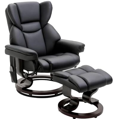HOMCOM Fauteuil de relaxation avec fonction de massage Pouf Fauteuil de massage avec fonction de couchage Similicuir noir 79 x 82 x 101 cm - Publicité HOMCOM Fauteuil de relaxation avec fonction de massage Pouf Fauteuil de massage avec fonction de couchage Similicuir noir 79 x 82 x 101 cm - Publicité