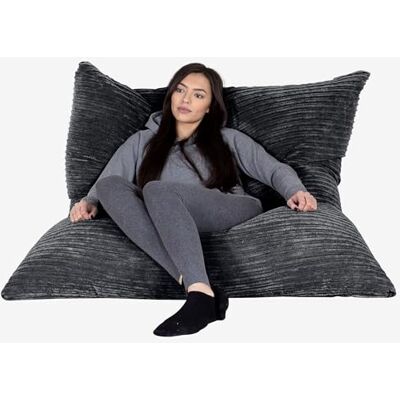 Lounge Pug Pouf Coussin Géant XXL en Velours Côtelé Grand Coussin d'assise, Pouf Intérieur et Extérieur, Maniable & Polyvalent Noir - Publicité Lounge Pug Pouf Coussin Géant XXL en Velours Côtelé Grand Coussin d'assise, Pouf Intérieur et Extérieur, Maniable & Polyvalent Noir - Publicité