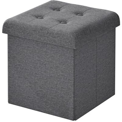 WOLTU Tabouret de Rangement Pliant, Tabouret Cubique, Pouf Coffre de Rangement avec Couvercle Rembourré, pour Salon, Entrée, Chambre, 30x30x31 cm, Gris foncé - Publicité WOLTU Tabouret de Rangement Pliant, Tabouret Cubique, Pouf Coffre de Rangement avec Couvercle Rembourré, pour Salon, Entrée, Chambre, 30x30x31 cm, Gris foncé - Publicité