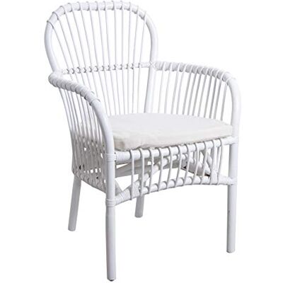 AUBRY GASPARD Fauteuil en rotin Blanc avec Coussin Epimède - Publicité AUBRY GASPARD Fauteuil en rotin Blanc avec Coussin Epimède - Publicité