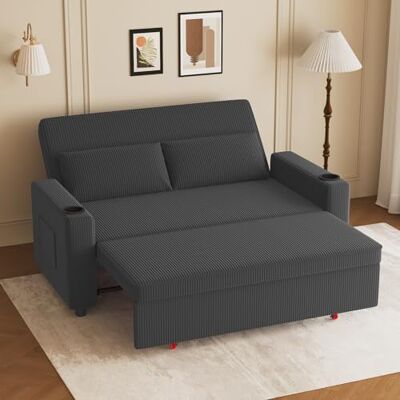 JUMMICO Canapé Convertible 2 Places Tissu côtelé, Dossier réglable, Causeuse Moderne 75×160×93 cm, Structure Solide 150 kg pour intérieur Contemporain, Couleur Gris - Publicité JUMMICO Canapé Convertible 2 Places Tissu côtelé, Dossier réglable, Causeuse Moderne 75×160×93 cm, Structure Solide 150 kg pour intérieur Contemporain, Couleur Gris - Publicité