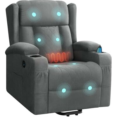 WOLTU Fauteuil Relax Électrique, Fauteuil Massant, Aide à la Verticalisation, Massage, Chauffage, Repose-Pieds, Poches, Porte-gobelet, Port USB, Tissu Éponge, Gris, SKS61gr - Publicité WOLTU Fauteuil Relax Électrique, Fauteuil Massant, Aide à la Verticalisation, Massage, Chauffage, Repose-Pieds, Poches, Porte-gobelet, Port USB, Tissu Éponge, Gris, SKS61gr - Publicité
