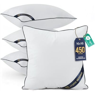Utopia Bedding Coussin, Coussins de Garnissage, Canapé Oreillers, Rembourrage Coussins, Intérieur Coussin Salon (4, Blanc, 40x40 cm) - Publicité Utopia Bedding Coussin, Coussins de Garnissage, Canapé Oreillers, Rembourrage Coussins, Intérieur Coussin Salon (4, Blanc, 40x40 cm) - Publicité