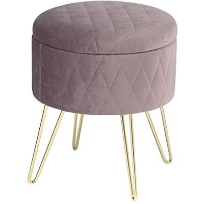 WOLTU Tabouret Pouf avec Espace de Rangement 31,5 x35cm,Tabouret Repose-Pieds en Velours Pieds en métal doré,Rose - Publicité WOLTU Tabouret Pouf avec Espace de Rangement 31,5 x35cm,Tabouret Repose-Pieds en Velours Pieds en métal doré,Rose - Publicité
