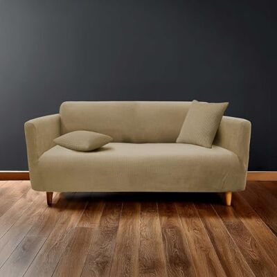 Douceur d'Intérieur , Housse de canapé (180-230 cm) Sacha Lin, Polyester Gaufré Extensible - Publicité Douceur d'Intérieur , Housse de canapé (180-230 cm) Sacha Lin, Polyester Gaufré Extensible - Publicité