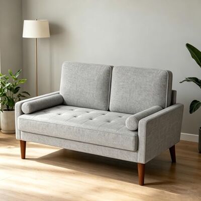 Vesgantti Canapé 2 Places 121 cm, Petit Canapé Compact en Tissu Effet Lin, Loveseat Moderne avec Accoudoirs, Assise à Ressorts, Canapé Salon Chambre Studio, Light Grey - Publicité Vesgantti Canapé 2 Places 121 cm, Petit Canapé Compact en Tissu Effet Lin, Loveseat Moderne avec Accoudoirs, Assise à Ressorts, Canapé Salon Chambre Studio, Light Grey - Publicité