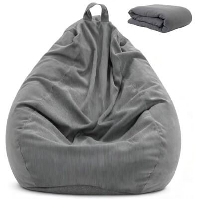 GBKDQQ Pouf pour enfants et adultes, 100 x 120 cm XL Beanbag, (Sans garnissage) pour décoration intérieure et extérieure du salon (Gris foncé) - Publicité GBKDQQ Pouf pour enfants et adultes, 100 x 120 cm XL Beanbag, (Sans garnissage) pour décoration intérieure et extérieure du salon (Gris foncé) - Publicité
