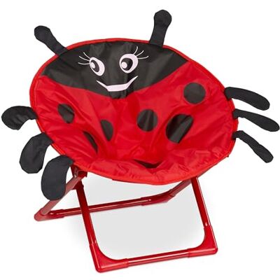 Relaxdays Fauteuil pour Enfant, Pliant, Coccinelle, H x L x P : 47 x 50 x 48 cm, pour intérieur ou extérieur, Rouge - Publicité Relaxdays Fauteuil pour Enfant, Pliant, Coccinelle, H x L x P : 47 x 50 x 48 cm, pour intérieur ou extérieur, Rouge - Publicité