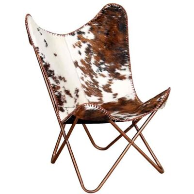 vidaXL Chaise Papillon Marron et Blanc Cuir de Vache, Fauteuil, Chaise Longue, Chaise Papillon en Cuir, fauteuils, chaises Longues - Publicité vidaXL Chaise Papillon Marron et Blanc Cuir de Vache, Fauteuil, Chaise Longue, Chaise Papillon en Cuir, fauteuils, chaises Longues - Publicité