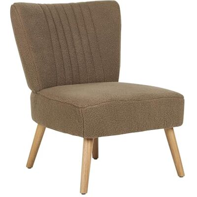 Beliani Fauteuil d'Appoint Moderne sans Accoudoirs avec Coutures Verticales en Tissu Bouclé Marron Vaasa - Publicité Beliani Fauteuil d'Appoint Moderne sans Accoudoirs avec Coutures Verticales en Tissu Bouclé Marron Vaasa - Publicité