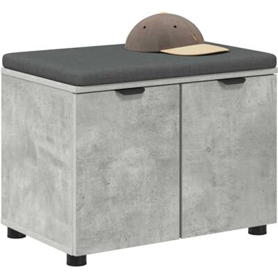 vidaXL Banc d'entrée avec Coussin Gris Béton 60 x 38 x 46 cm, Banc d'entrée Moderne, Assise Confortable, Design rectangulaire, Rangement Pratique, Coussin - Publicité vidaXL Banc d'entrée avec Coussin Gris Béton 60 x 38 x 46 cm, Banc d'entrée Moderne, Assise Confortable, Design rectangulaire, Rangement Pratique, Coussin - Publicité