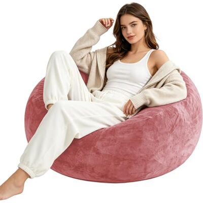 VILUXE Bean Bag Sofa 100 cm Pouf doux pour adulte Fauteuil lounge pliable pour chambre à coucher, balcon et petits espaces (rose) - Publicité VILUXE Bean Bag Sofa 100 cm Pouf doux pour adulte Fauteuil lounge pliable pour chambre à coucher, balcon et petits espaces (rose) - Publicité