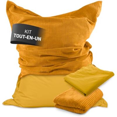 Lumaland Pouf Classic XXL Set tout-en-un Énorme pouf XXL avec housse en corde et pour l'extérieur, pour l'intérieur et l'extérieur Fauteuil canapé avec remplissage EPS emballé en toute sécurité - Publicité Lumaland Pouf Classic XXL Set tout-en-un Énorme pouf XXL avec housse en corde et pour l'extérieur, pour l'intérieur et l'extérieur Fauteuil canapé avec remplissage EPS emballé en toute sécurité - Publicité