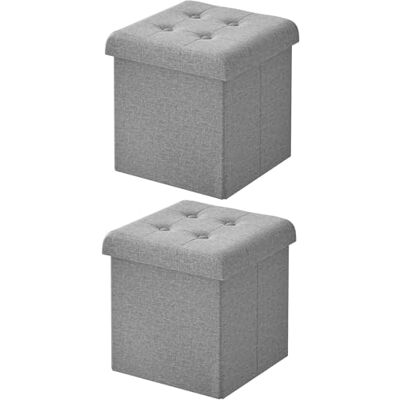 WOLTU Lot de 2 Tabouret de Rangement Pliant, Tabouret Cubique, Pouf Coffre de Rangement avec Couvercle Rembourré, pour Salon, Entrée, Chambre, 30x30x36 cm, Gris Clair - Publicité WOLTU Lot de 2 Tabouret de Rangement Pliant, Tabouret Cubique, Pouf Coffre de Rangement avec Couvercle Rembourré, pour Salon, Entrée, Chambre, 30x30x36 cm, Gris Clair - Publicité