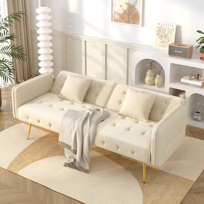 Merax Canapé-lit 2 Places avec Dossier réglable – Sofa Convertible Moderne sans Coffre de Rangement – Canapé Confortable pour Salon et Chambre d’Amis – Design Gain de Place - Publicité Merax Canapé-lit 2 Places avec Dossier réglable – Sofa Convertible Moderne sans Coffre de Rangement – Canapé Confortable pour Salon et Chambre d’Amis – Design Gain de Place - Publicité