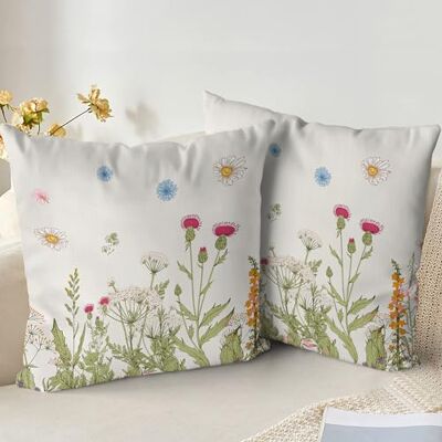 XPHZZL Lot de 2 housses de coussin décoratives, 55 x 55 cm, motif de fleurs sauvages colorées, pour canapé, lit, jardin, extérieur, décoration de printemps, avec fermeture éclair invisible - Publicité XPHZZL Lot de 2 housses de coussin décoratives, 55 x 55 cm, motif de fleurs sauvages colorées, pour canapé, lit, jardin, extérieur, décoration de printemps, avec fermeture éclair invisible - Publicité