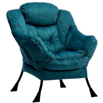 HollyHOME Fauteuil Salon Fauteuil Scandinave Confortable Fauteuil de Lecture Chambre Relax Chaise D'appoint en Métal, Bleu Vert - Publicité HollyHOME Fauteuil Salon Fauteuil Scandinave Confortable Fauteuil de Lecture Chambre Relax Chaise D'appoint en Métal, Bleu Vert - Publicité