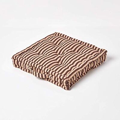 HOMESCAPES Coussin de Chaise à Rayures Fines de Couleurs Chocolat et Beige Fait en 100% Coton de 50x50 cm pour Chaise de Salon et Chaise de Jardin - Publicité HOMESCAPES Coussin de Chaise à Rayures Fines de Couleurs Chocolat et Beige Fait en 100% Coton de 50x50 cm pour Chaise de Salon et Chaise de Jardin - Publicité