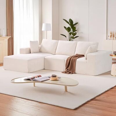 VEVOR Canapé sectionnel modulaire, avec méridienne, canapé modulaire en Forme de L, avec éponge à Rebond élevé et densité, en Velours côtelé rembourré, avec Coussin, pour Salon, Appartement, Beige - Publicité VEVOR Canapé sectionnel modulaire, avec méridienne, canapé modulaire en Forme de L, avec éponge à Rebond élevé et densité, en Velours côtelé rembourré, avec Coussin, pour Salon, Appartement, Beige - Publicité