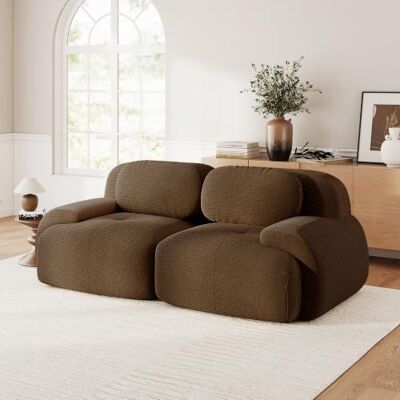 VILUXE Canapé 2 places en velours côtelé sans cadre marron Canapé modulaire avec tabouret, tissu velours côtelé mousse 32D, salon, chambre à coucher, home cinéma, familles et invités - Publicité VILUXE Canapé 2 places en velours côtelé sans cadre marron Canapé modulaire avec tabouret, tissu velours côtelé mousse 32D, salon, chambre à coucher, home cinéma, familles et invités - Publicité