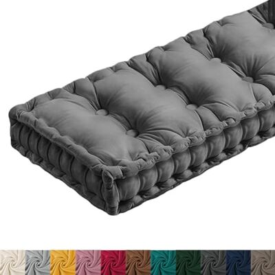 Yuly Coussin de Banc Interieur avec Poignée, Épaisseur 10 cm, Velours Coussin Banc pour Banquette Fenêtre, Interieur/Salon de Jardin Exterieur, Taille Personnalisée (Gris 2,40x40x10cm) - Publicité Yuly Coussin de Banc Interieur avec Poignée, Épaisseur 10 cm, Velours Coussin Banc pour Banquette Fenêtre, Interieur/Salon de Jardin Exterieur, Taille Personnalisée (Gris 2,40x40x10cm) - Publicité
