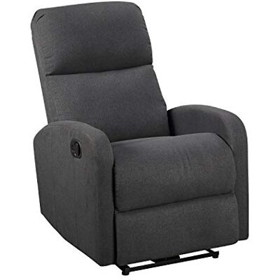 Happy Garden Fauteuil inclinable Max Gris Anthracite. Fauteuil de Salon Relax en Tissu Gris Anthracite avec Inclinaison Manuelle et Repose-Pieds. Publicité Happy Garden Fauteuil inclinable Max Gris Anthracite. Fauteuil de Salon Relax en Tissu Gris Anthracite avec Inclinaison Manuelle et Repose-Pieds. Publicité