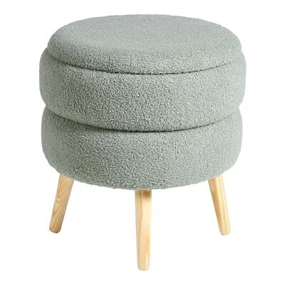 Beliani Tabouret Moderne en Bouclé Rangement Pieds en Bois Vert Okaton - Publicité Beliani Tabouret Moderne en Bouclé Rangement Pieds en Bois Vert Okaton - Publicité