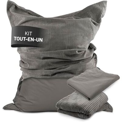 Lumaland Pouf Classic XXL Set tout-en-un Énorme pouf XXL avec housse en corde et pour l'extérieur, pour l'intérieur et l'extérieur Fauteuil canapé avec remplissage EPS emballé en toute sécurité - Publicité Lumaland Pouf Classic XXL Set tout-en-un Énorme pouf XXL avec housse en corde et pour l'extérieur, pour l'intérieur et l'extérieur Fauteuil canapé avec remplissage EPS emballé en toute sécurité - Publicité