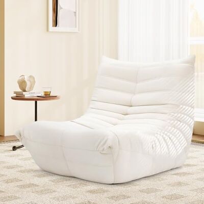 Vesgantti Canapé Lounge Confortable en Daim synthétique avec Rembourrage en Mousse Haute densité pour Salon et Chambre à Coucher Blanc - Publicité Vesgantti Canapé Lounge Confortable en Daim synthétique avec Rembourrage en Mousse Haute densité pour Salon et Chambre à Coucher Blanc - Publicité