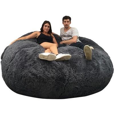 bananair Pouf Géant XXL en Fourrure Doux & Confortable Housse Lavable en Machine Généreusement Rembourré, Qualité Supérieure Gros Pouf Lit, Bean Bag (Gris, 180 cm) - Publicité bananair Pouf Géant XXL en Fourrure Doux & Confortable Housse Lavable en Machine Généreusement Rembourré, Qualité Supérieure Gros Pouf Lit, Bean Bag (Gris, 180 cm) - Publicité