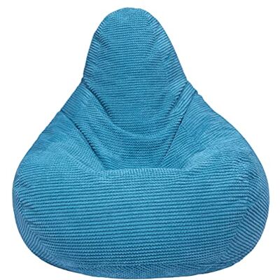Loft 25 Pouf ergonomique d’intérieur en forme de poire à dossier haut pour adulte en tissu velours côtelé et doublure intérieure Bleu sarcelle - Publicité Loft 25 Pouf ergonomique d’intérieur en forme de poire à dossier haut pour adulte en tissu velours côtelé et doublure intérieure Bleu sarcelle - Publicité