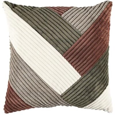AltoBuy Coussin 40x40 cm en Polyester Style Patchwork cotelé Coloris Marron et Vert - Publicité AltoBuy Coussin 40x40 cm en Polyester Style Patchwork cotelé Coloris Marron et Vert - Publicité