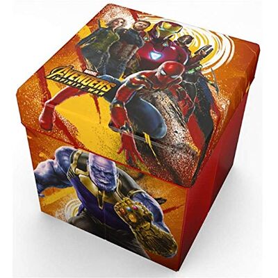 Marvel Star Avengers Art. Code- 54670 Pouf Contenant avec Coussin Imprimé, 32 x 32 cm Version Anglaise - Publicité Marvel Star Avengers Art. Code- 54670 Pouf Contenant avec Coussin Imprimé, 32 x 32 cm Version Anglaise - Publicité