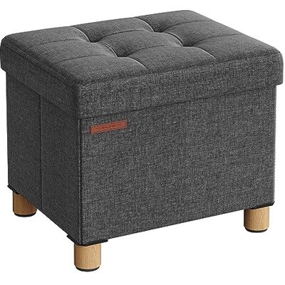 SONGMICS Tabouret de Rangement, Petit Pouf Pliable, 32 x 40 x 33,5 cm, Repose-Pieds Cubique avec Rangement, Charge jusqu'à 300 kg, pour Salon, Chambre, Dortoir, Gris Ardoise LSF012G11 - Publicité SONGMICS Tabouret de Rangement, Petit Pouf Pliable, 32 x 40 x 33,5 cm, Repose-Pieds Cubique avec Rangement, Charge jusqu'à 300 kg, pour Salon, Chambre, Dortoir, Gris Ardoise LSF012G11 - Publicité