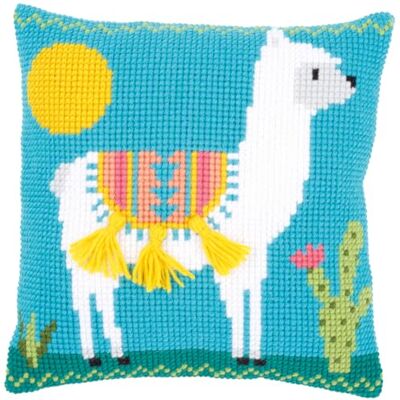 Vervaco Kit coussin au point de croix Lama , "ca. 40 x 40 cm / 16"" x 16"" - Publicité Vervaco Kit coussin au point de croix Lama , "ca. 40 x 40 cm / 16"" x 16"" - Publicité