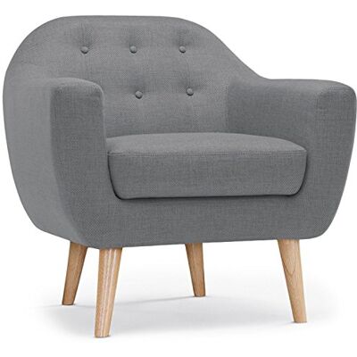 Menzzo qh8805lightgrey Savoy Fauteuil Scandinave Tissu/Bois Gris 79 x 78 x 73 cm - Publicité Menzzo qh8805lightgrey Savoy Fauteuil Scandinave Tissu/Bois Gris 79 x 78 x 73 cm - Publicité